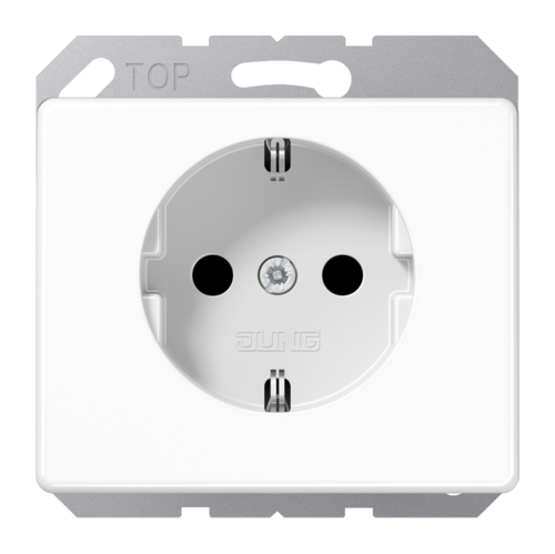 Розетка JUNG SL 500, скрытый монтаж, с заземлением, белый