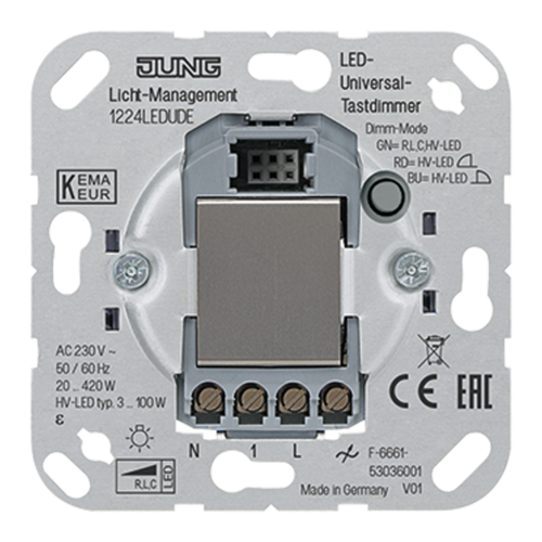 Механизм клавишного светорегулятора JUNG, 20-420 Вт/ВА, для LED 3-100 Вт