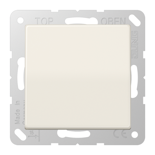 Розетка JUNG AS 500, скрытый монтаж, с заземлением, с крышкой, со шторками, бежевый