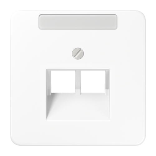 JUNG CD 500/CD plus Белая Накладка 2-ой наклонной ТЛФ/комп розетки с полем для надписи