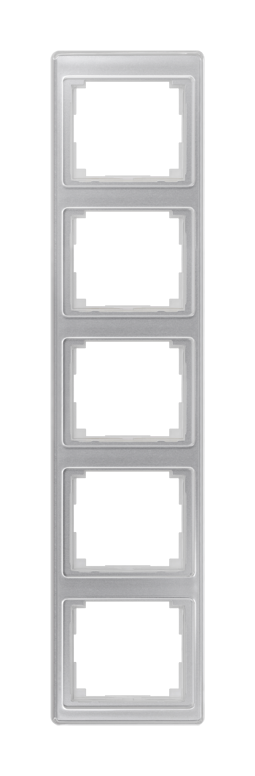 Рамка 5 постов JUNG SL 500, вертикальная, серебро