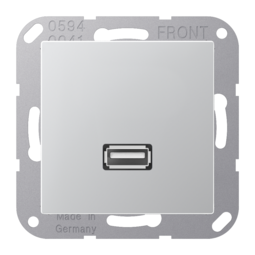 Розетка 1xUSB JUNG A 500, алюминий